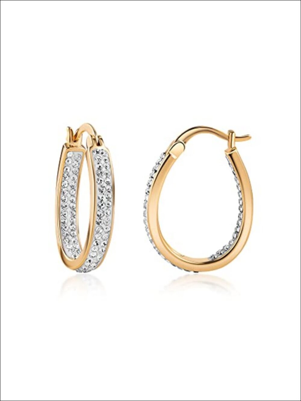 18K Gold Plated Inside Out Crystal Hoop Earrings